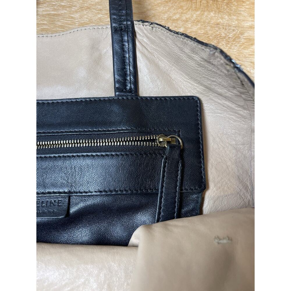 Authenticated Celine Python Leather Black Cabas T… - image 8